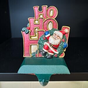 1990s Vintage Cast Iron Santa "Ho Ho Ho" Stocking Hanger-Midwest of Cannon Falls